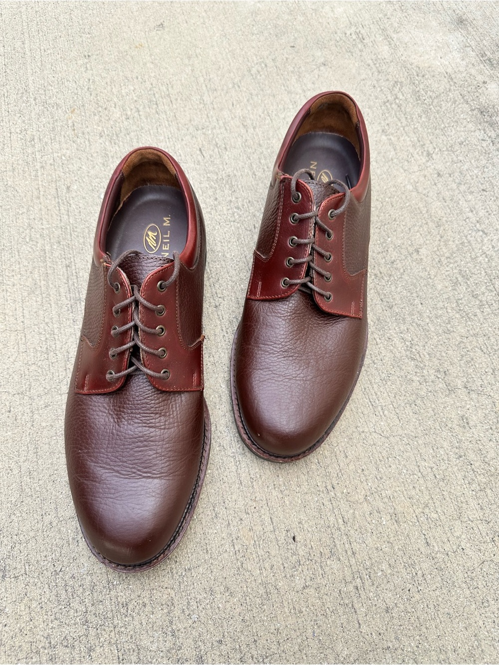 Neil M. Wynne Men’s Oxford Shoes 2 Tone Cognac brown~11.5 B (NARROW )